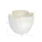 Hello Honey® 7.25" White Sand Finish Ruffled Stoneware Planter